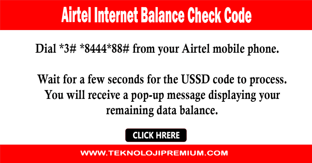 Airtel Internet Balance Check Code